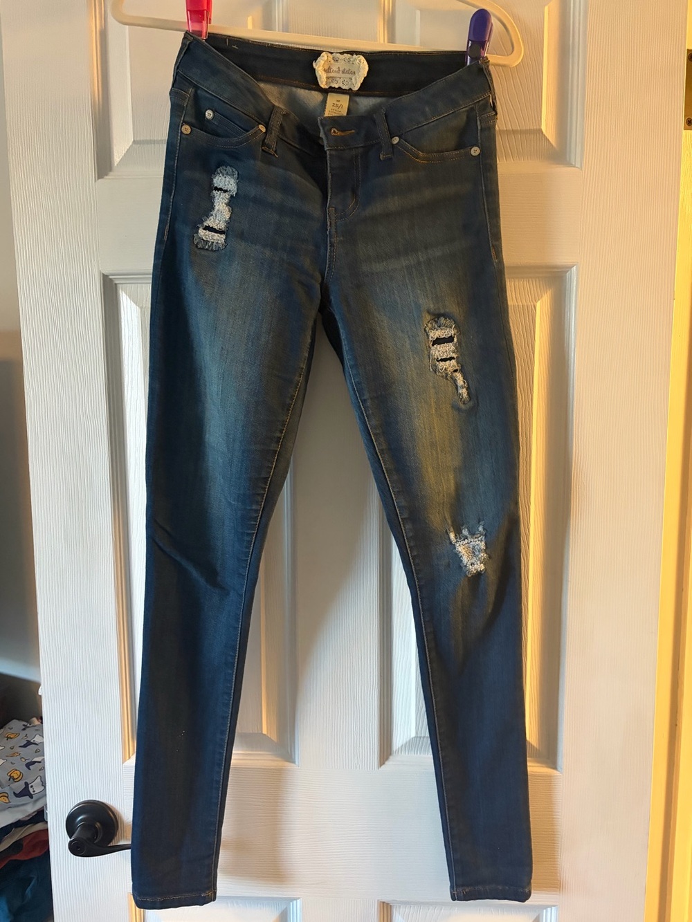 Altar'd State Dark Blue Distressed Skinny Jeans